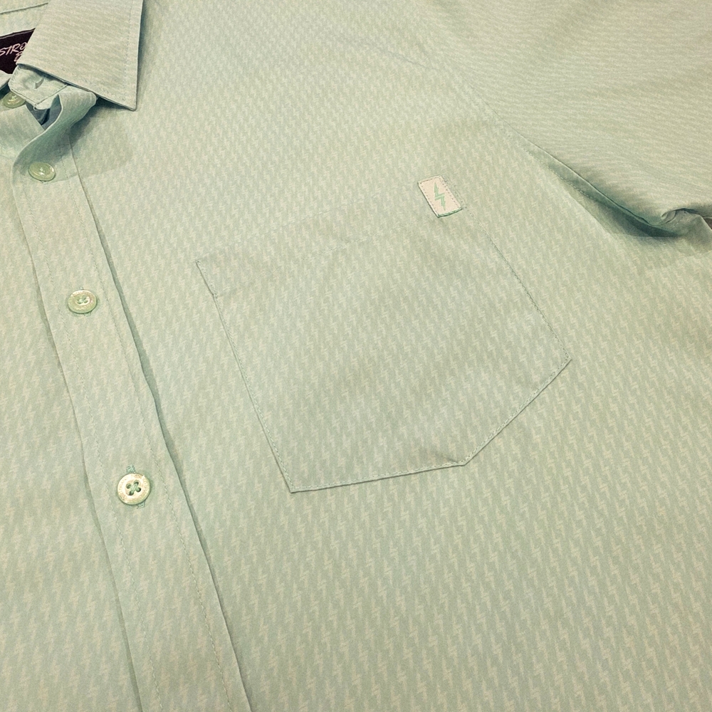 Mint Green Casual Button Down Shirt - Picture 2 of 6